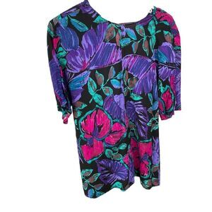 Vintage Ellen Figg size 8 botanical print padded should top